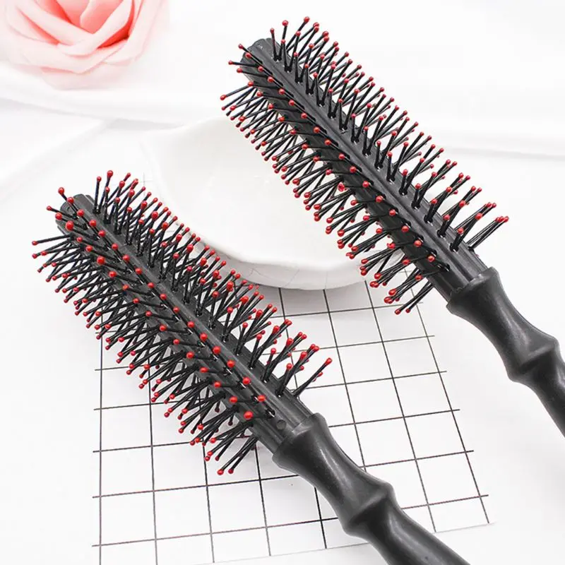 Пластиковая круглая вьющаяся расческа для волос женщин и девушек цилиндрический