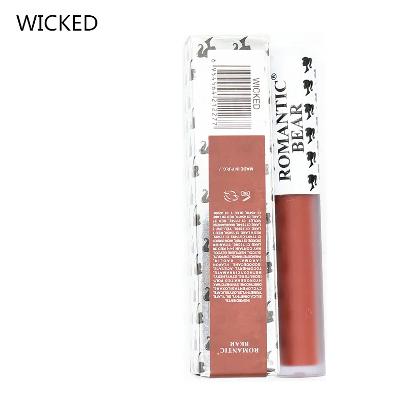 wicked Фирменная новинка, матовая губная помада, Красота Batom, Длительное Действие, Labiales красный, Матовый жидкий крем для макияжа 12 Цветов, блеск для губ, косметика - Цвет: wicked