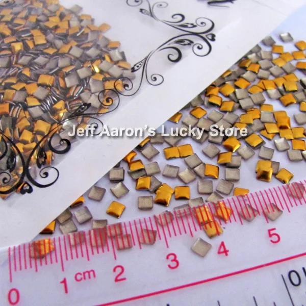 Золотистые и Серебристые квадратные акриловые 3d металлические украшения для