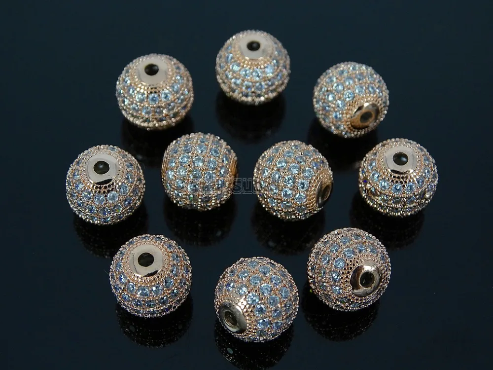 8 мм прозрачные циркониевые драгоценные камни ПАВЕ круглый шар браслет