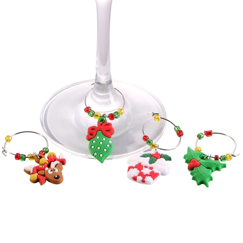 Xmas Кулоны из нержавеющей стали металлическое кольцо Декор Рождественский бокал