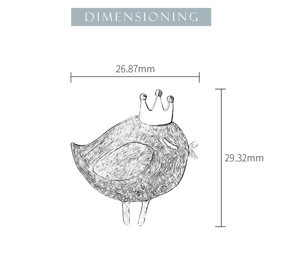 Lotus Fun реальные стерлингового серебра 925 природных ручной Fine Jewelry Прекрасная принцесса Птица Дизайн Броши Pin Broche для женщин