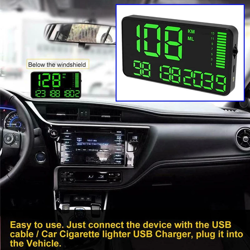1 шт. Новый C90 GPS HUD спидометр черный 130*72*18 мм DC5V Дисплей устройство скорости