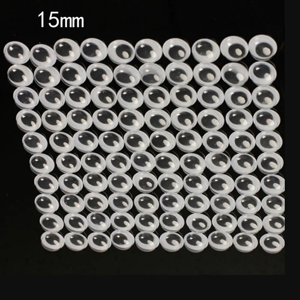 15MM 100 шт 6-15 мм пластиковые вигглы Googly Eyes Самоклеящиеся Для DIY кукол детские поделки Diy аксессуары - Цвет: 15MM