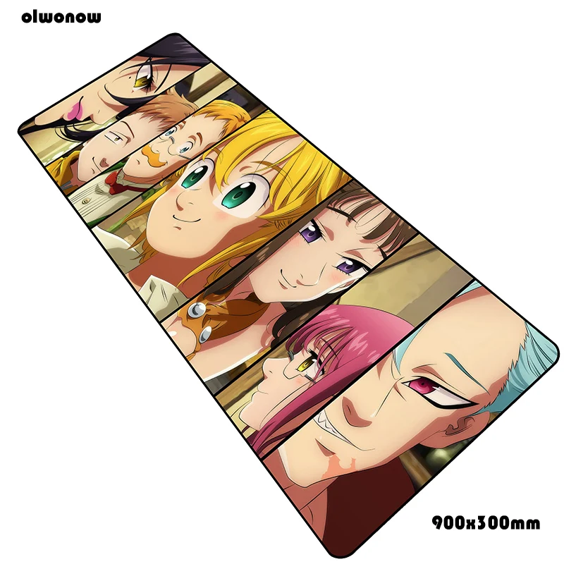 Nanatsu no taizai коврик для мыши 90x30 см коврики для мыши ноутбук игровой коврик для мыши геймер эргономичный персонализированные коврики для мыши Клавиатура ПК pad
