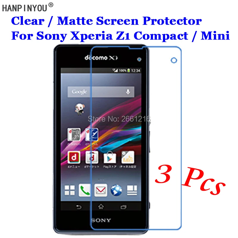 

3 Pcs/Lot For Sony Xperia Z1 Compact / Mini D5503 HD Clear / Anti-Glare Matte Front Screen Protector Touch Film Protection Skin