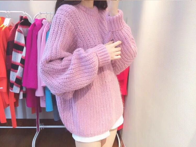2020 Autumn New Women Knitted Pullover Sweater Fashion Batwing Sleeve Pure color Casual O Neck WYT96 | Водолазки