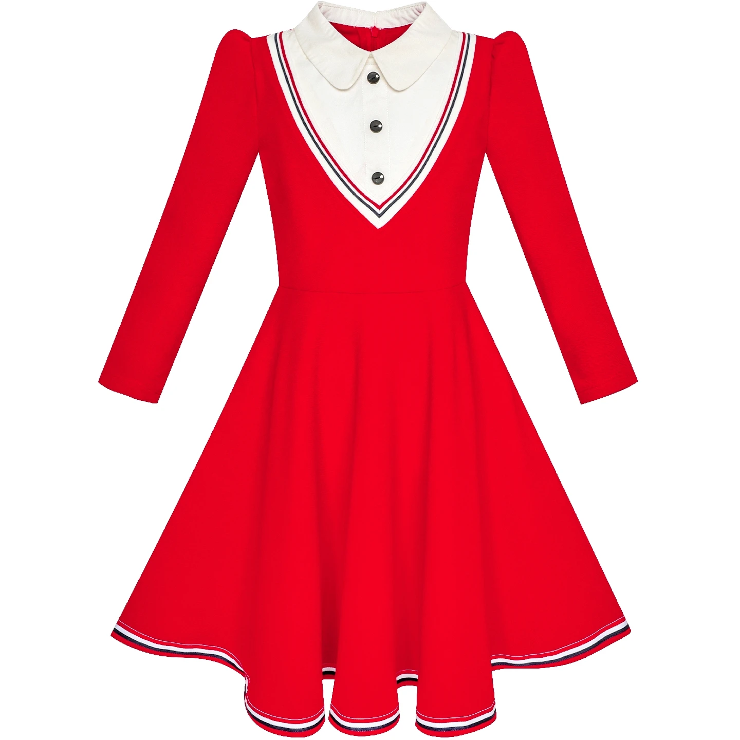 Sunny Fashion платья для девочек новогодние костюмы Школьная форма Белый воротничок