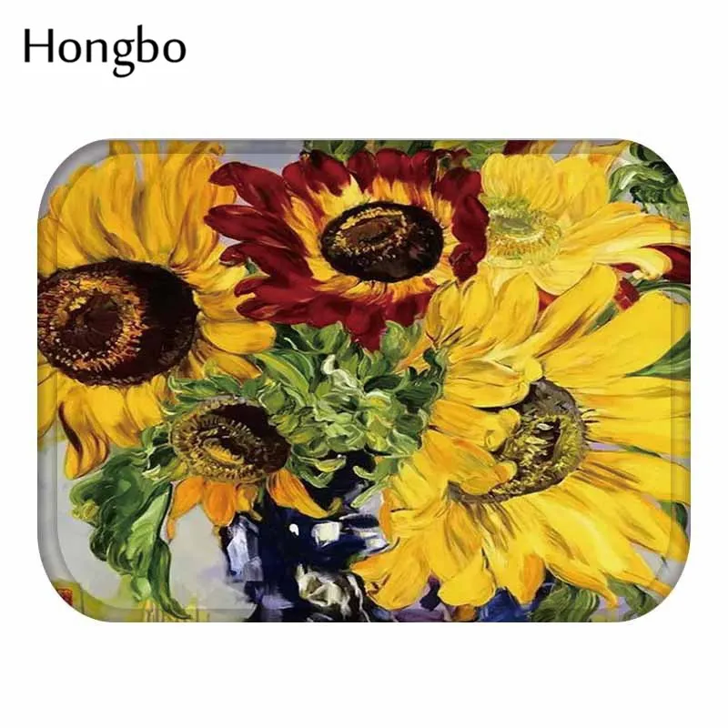 Hongbo масляная живопись цветы противоскользящие дверные коврики для входной и