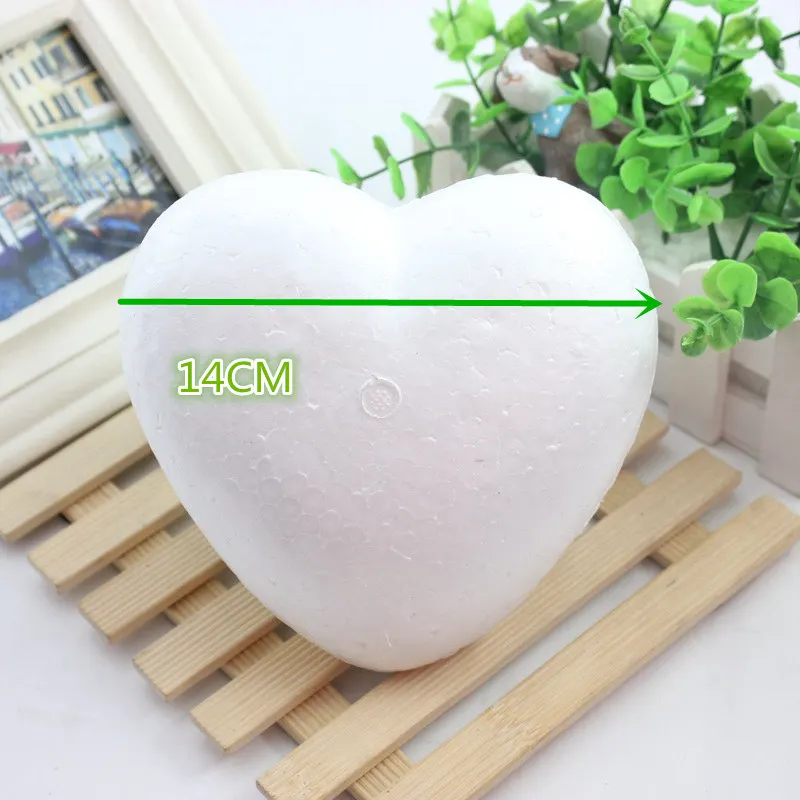 14cm 5pcs Пенополистирол пенопластовый шар белого цвета в форме сердца для рукоделия Рождественские украшения подарки - Цвет: 14cm 5pcs