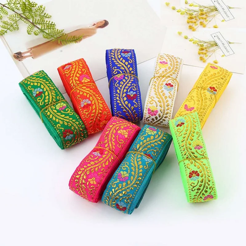 

4.3cm Fashion Ethnic Embroidered Lace Ribbon Phoenix Tail Boho Lace Trim DIY Clothes Bag Accessories Clothing Sewing Embroidered