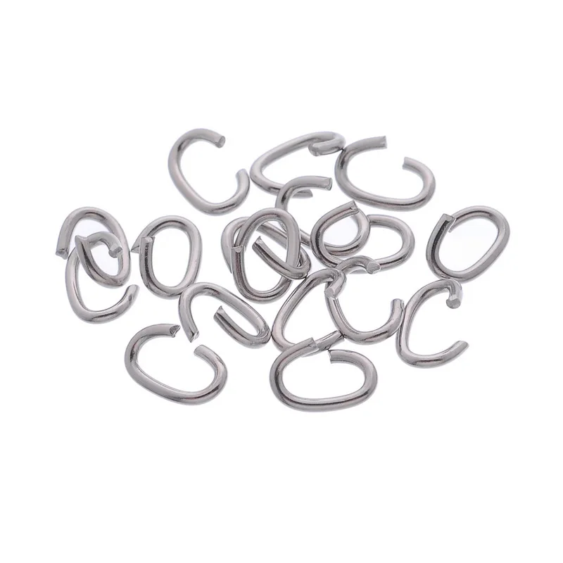 Кольцо из нержавеющей стали LASPERAL 100 шт. открытые круглые кольца овальной формы