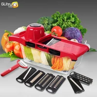 6 in 1 vegetable cutter dicing blades slicer shredder fruit peeler potato cheese grater chopper kitchen accessories tool set