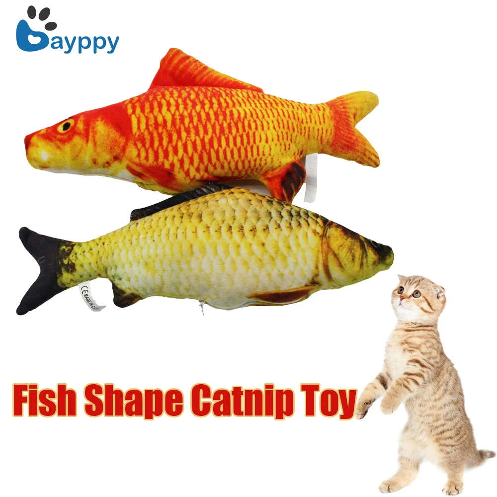 

2pc Artificial Fish Plush Pet Cat Kitten Chewing Toys Creative Cat Mint Catnip Toys for Cat Simulation Fish Pet Kitten Cushion