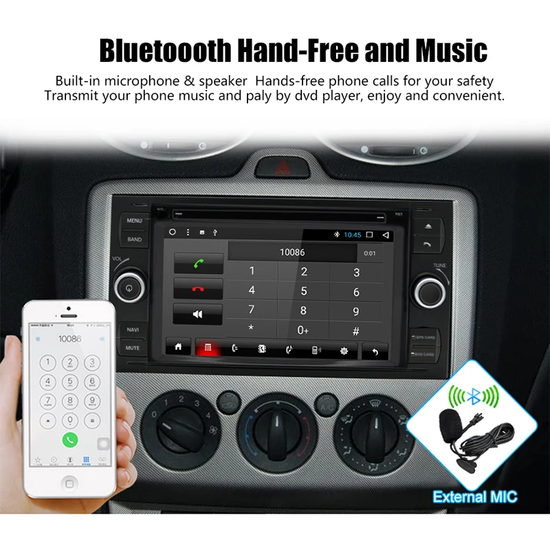 Awesafe 2 DIN android-автомобильный dvd мультимедийный плеер для Ford Focus 2005 2006 2007 с GPS