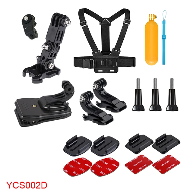 YCS002D Набор аксессуаров для экшн-камеры GoPro Hero 7 6 5 4 Black Xiaomi Yi 4K Sjcam Sj4000 Eken H9r Go Pro крепление для sony Nikon - Цвет: YCS002D