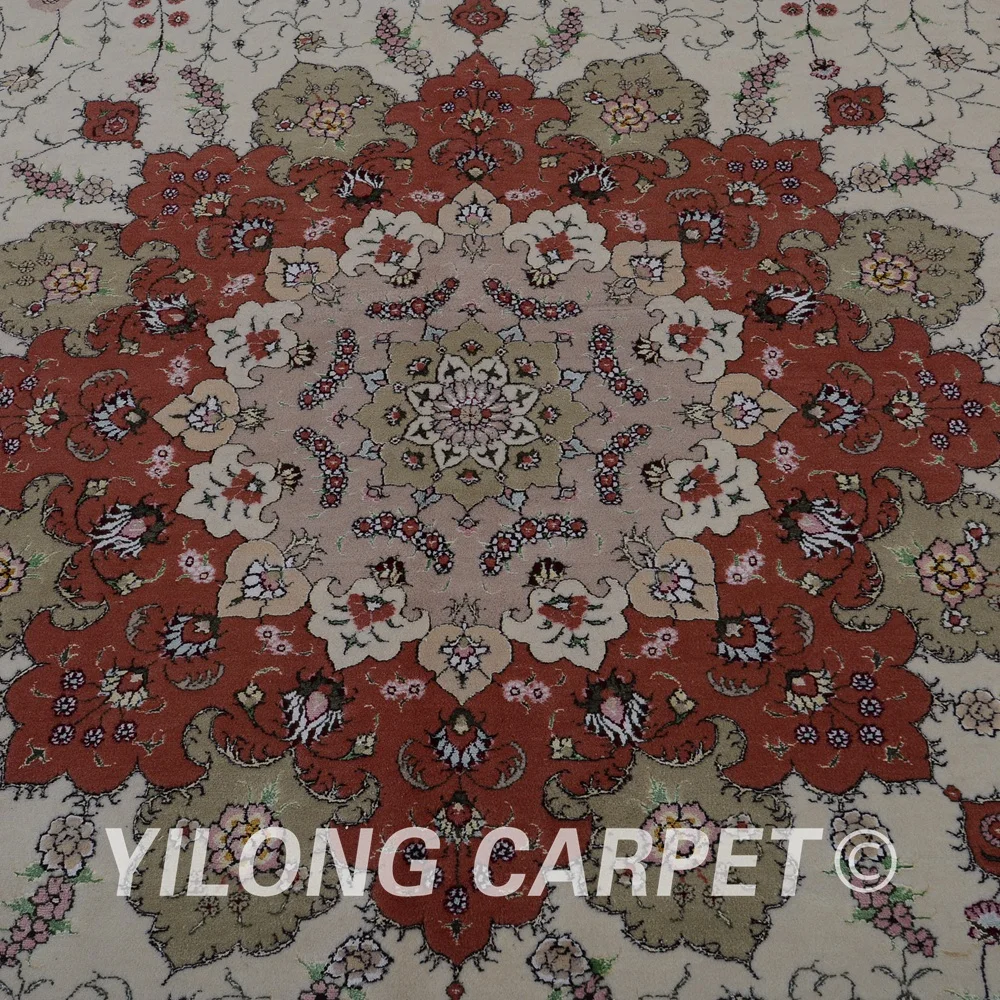 Традиционные персидские восточные шерстяные коврики Yilong 10 'x 14' бежевый