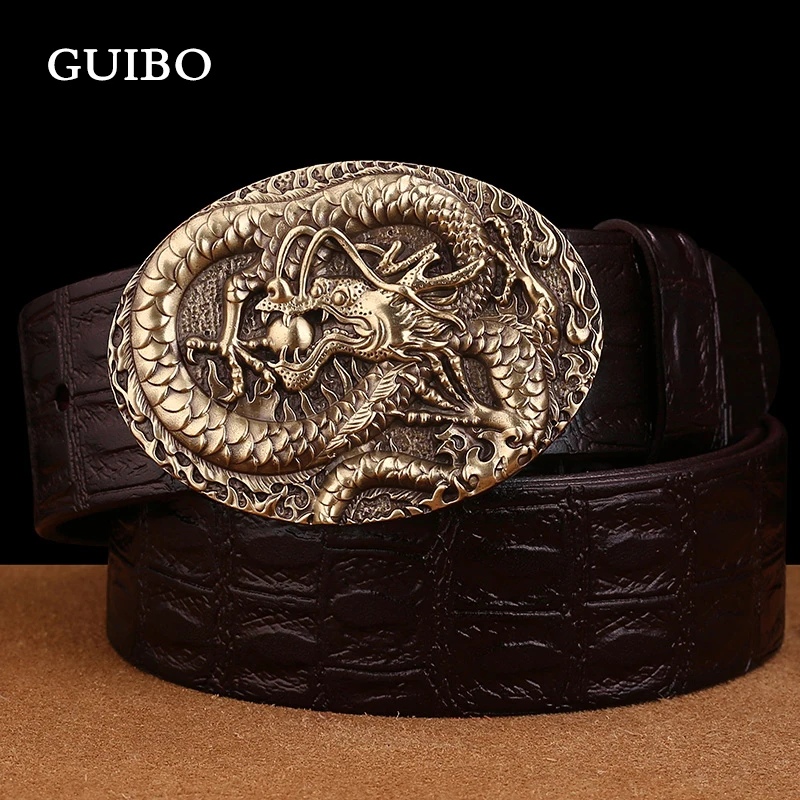 GUIBO мужские ремни винтажный Топ пояса из натуральной кожи для мужчин s воловьей с