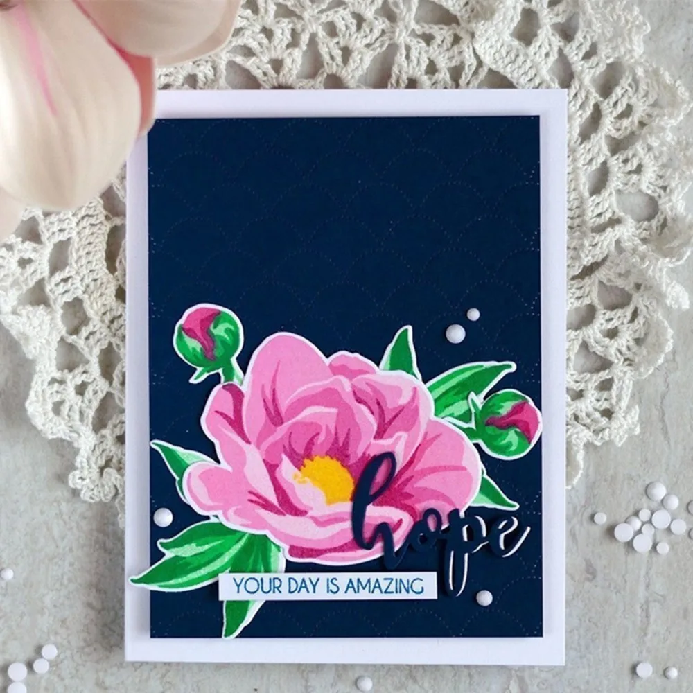 Силиконовые надеюсь цветы розовые листья резки Скрапбукинг штамп печать DIY