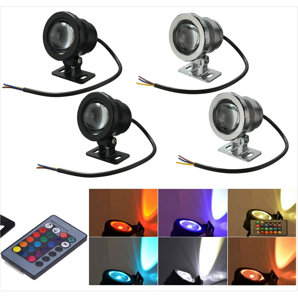 Цветная(RGB) светодиодная подводная лампа IP65 Водонепроницаемый бассейн, пруд аквариума аквариумный светодиодный фонарь лампа с пультом дистанционного управления