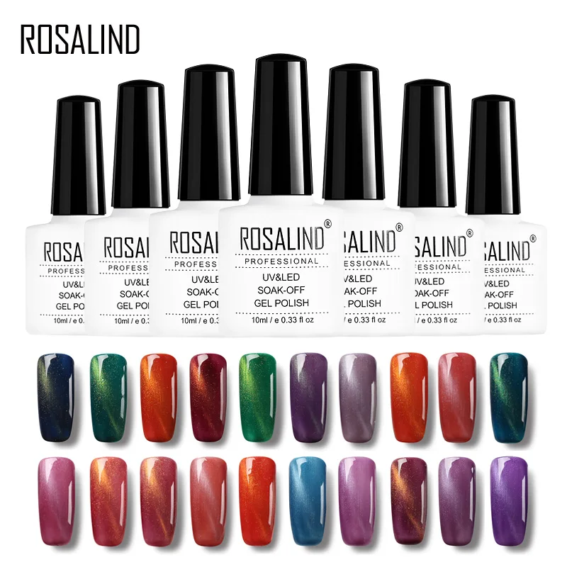 ROSALIND гель 1S 3D кошачий глаз Гель лак для ногтей магнитный эффект цветной