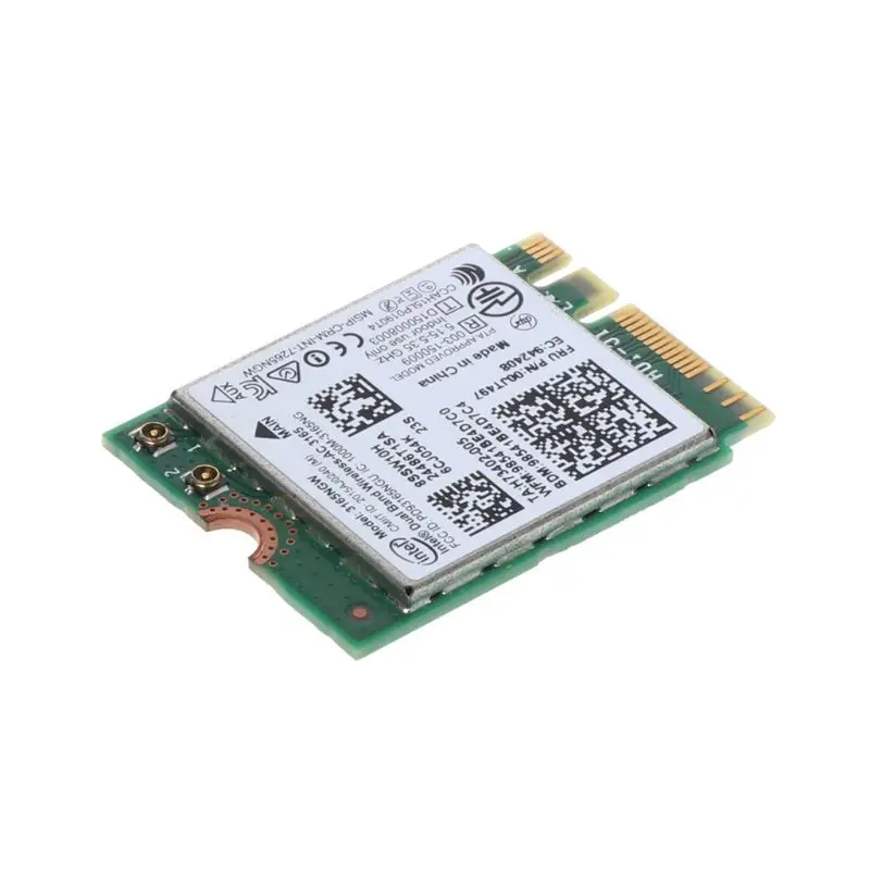 Intel 00JT497 3165NGW беспроводной AC двухдиапазонный Bluetooth WiFi IBM карта ноутбука NGFF Wlan для