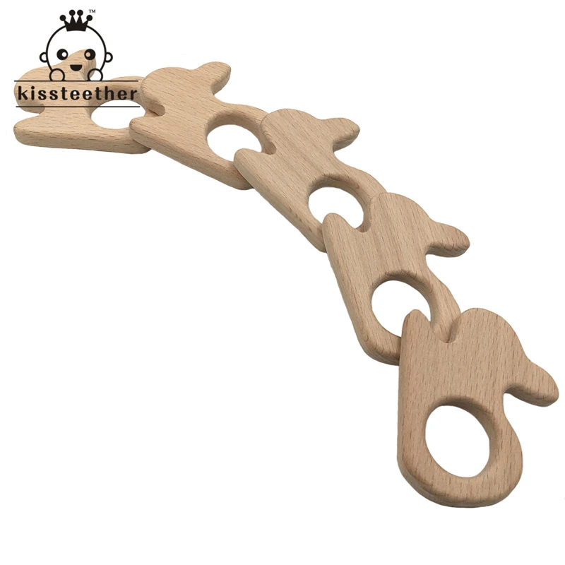 Прорезыватель из буковой древесины Aniamls Rabbit Timber Roe Bambi пищевое Дерево DIY ожерелье