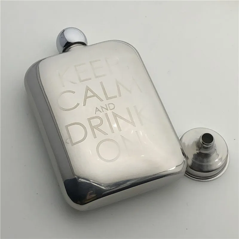Фляжка Keep Calm And Drink фляжка объемом 6 унций из нержавеющей стали 304 170 мл флакон со