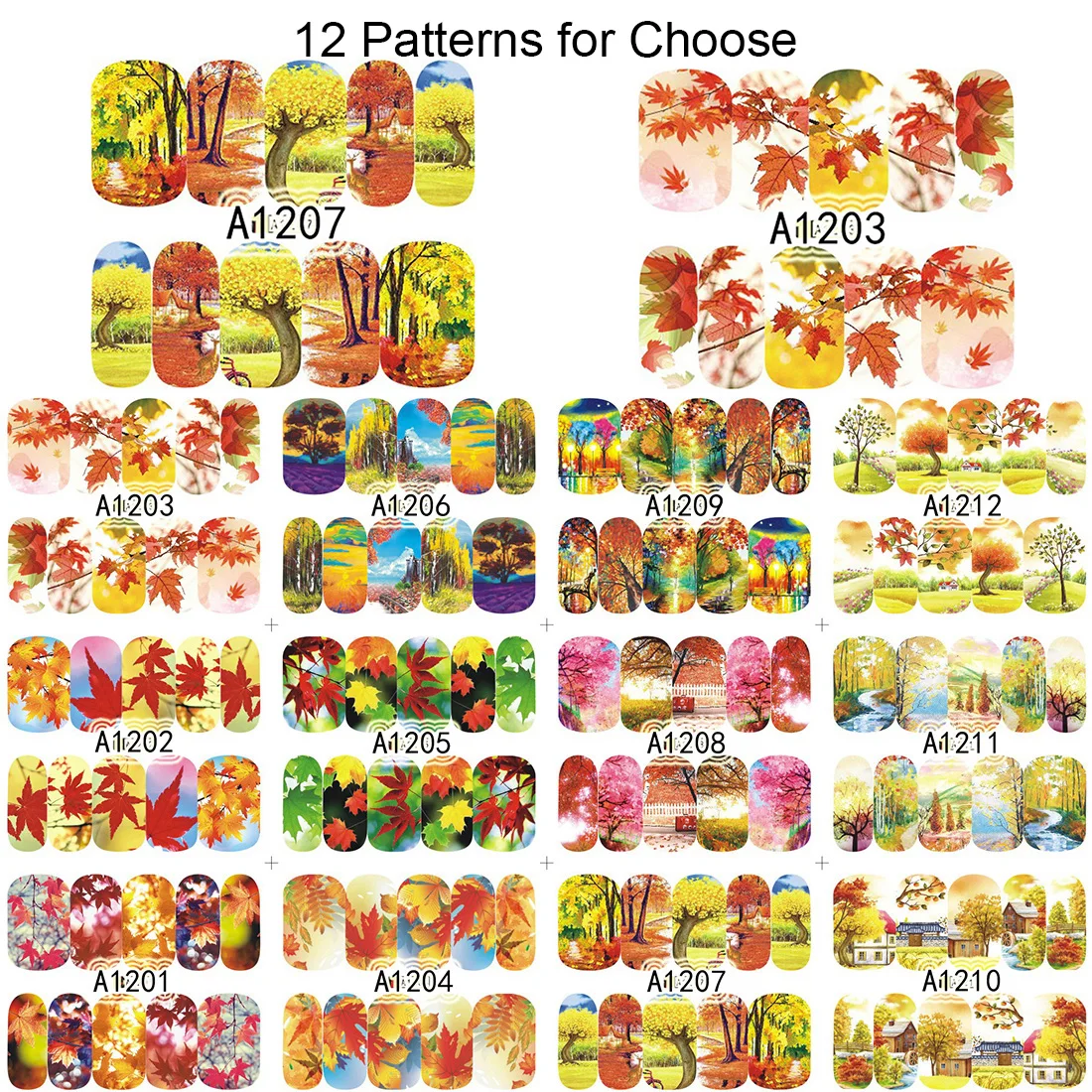 1 маленькая наклейка на ногти в виде кленовых листьев|nail sticker|water decalswater decal nail |