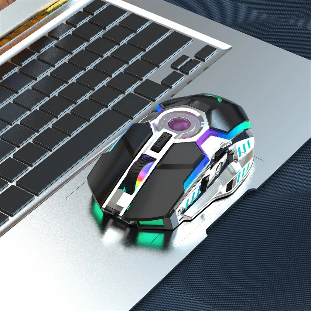 T30 игровая мышь 2,4G Беспроводная заряжающая мышь RGB беззвучная игровая мышь красочное освещение для геймеров# YJG