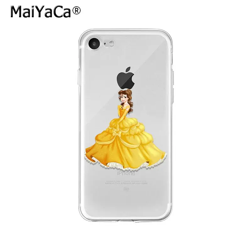 Мягкий чехол из ТПУ MaiYaCa Beauty and Beast Belle Princess для iPhone X XS MAX 6 6S 7 7plus 8 8Plus 5 5S