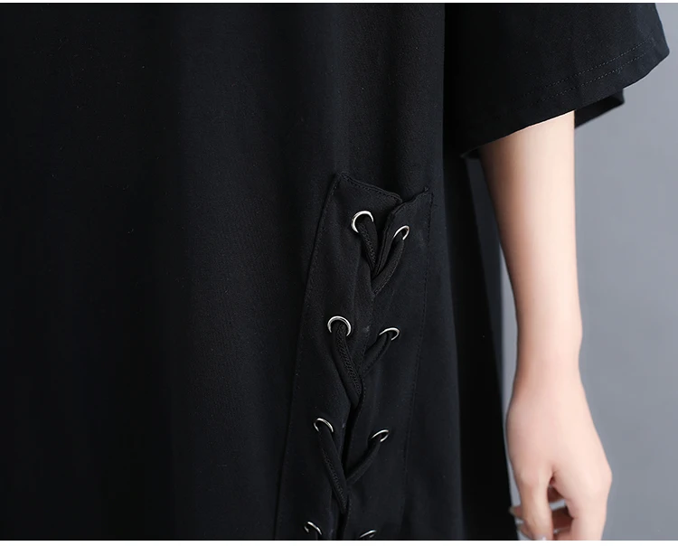 Весенняя мода плюс размер шнуровка Хлопок Макси длинное платье 2019 Лето Lagenlook 1/2