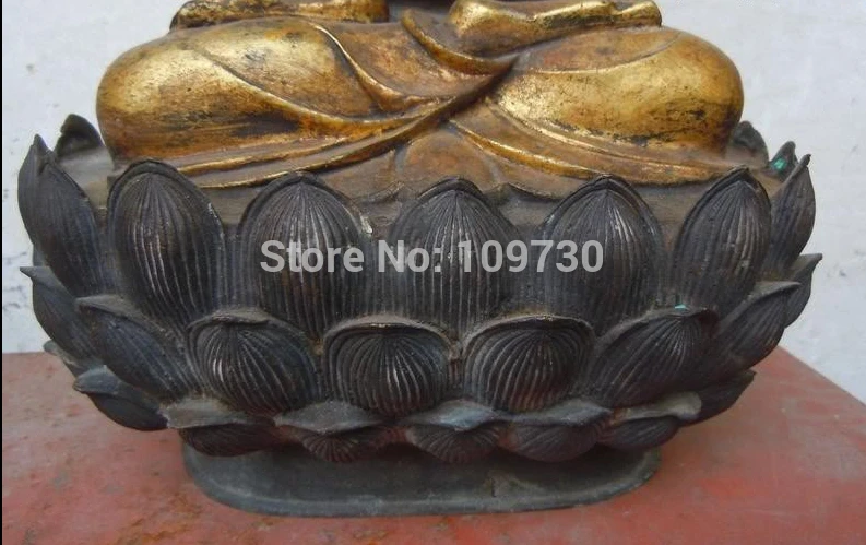 bir 002337 13&quotChina bronze gild carved Buddhism Sakyamuni buddha Sculpture statue |