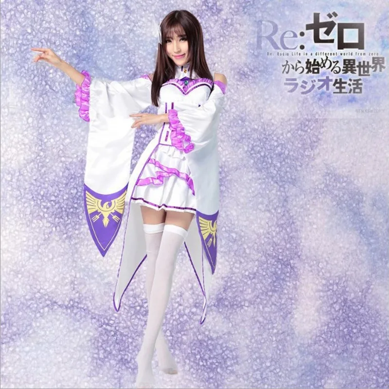 Женский костюм для косплея Re: Life In A Different World of Zero Emilia Хэллоуина рождественский