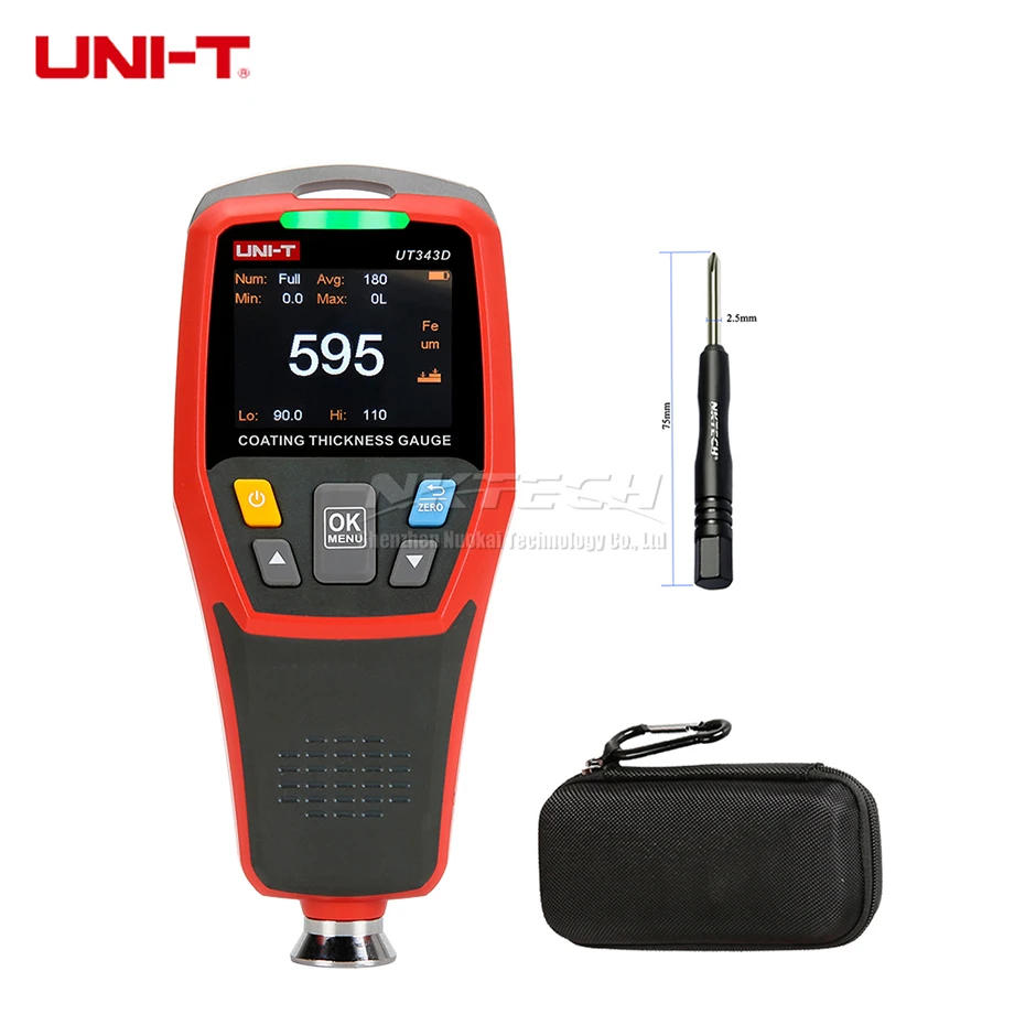UT343D цифровой датчик толщины покрытия Измеритель Тестер 0 1250um железная матрица (FE)