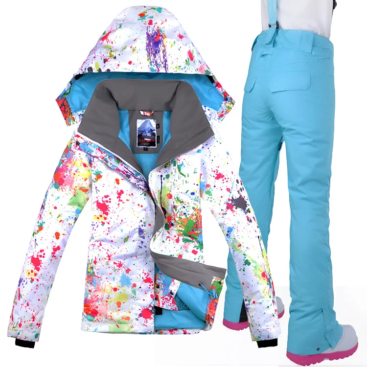 Женский лыжный костюм ветрозащитная водонепроницаемая куртка + штаны Супер