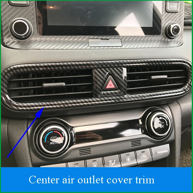

For Hyundai Kona Encino 2018 2019 Interior Center Air Outlet Vent Frame Panel Cover Trim Sticker Car Styling