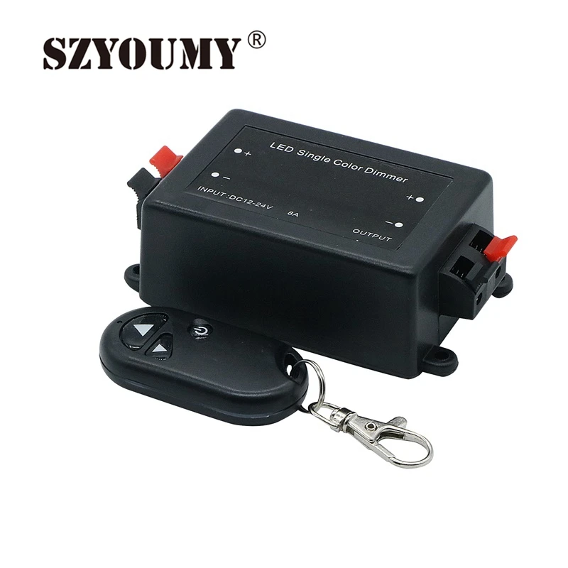 SZYOUMY DC 12 V-24 V 8A светодиодный одинарный Цвет диммер для Светодиодный точечный светильник утопленного полосы lirf с пультом дистанционного управления Управление; Яркость Управление