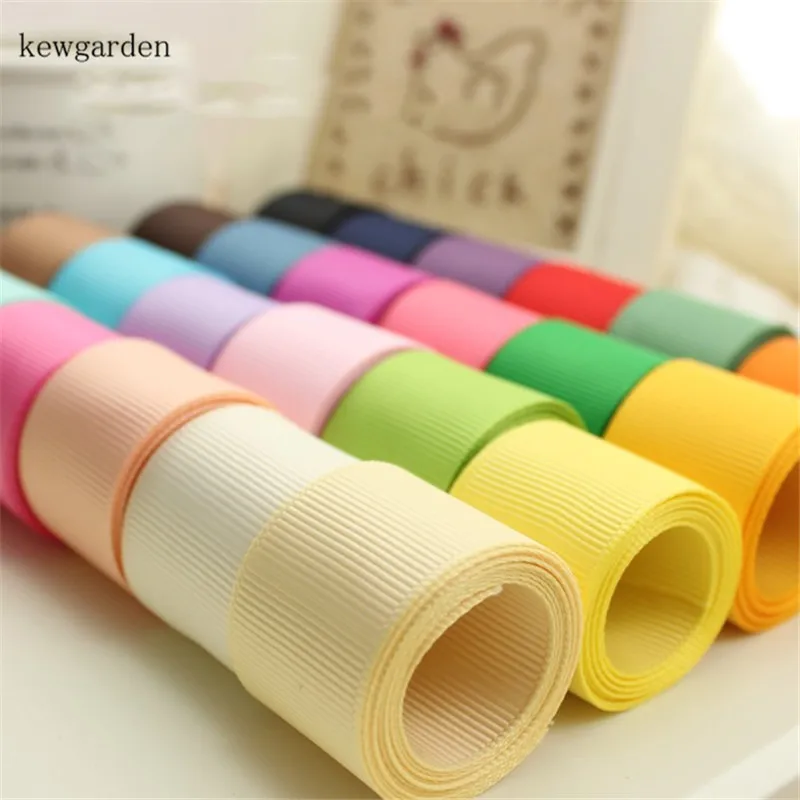 

Kewgarden 50mm 2" 38mm 1.5" 25mm 1" Grosgrain Ribbon DIY Bowknot Packing Satin Ribbon Handmade Tape Double Face Riband 10 Meter