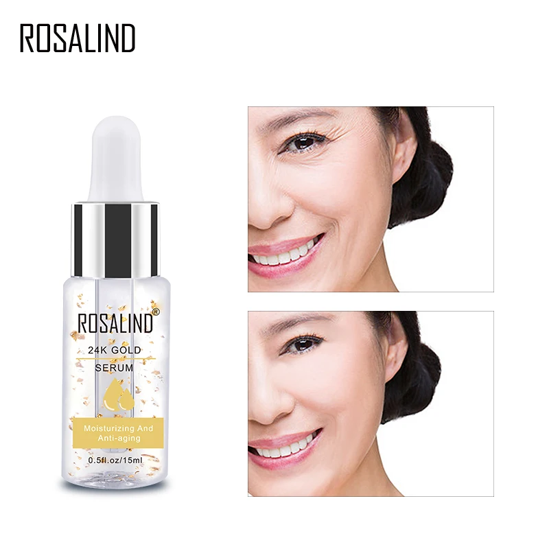 Сыворотка для лица ROSALIND 24K Gold 15 мл Омолаживающая Глубокое восстановление морщин