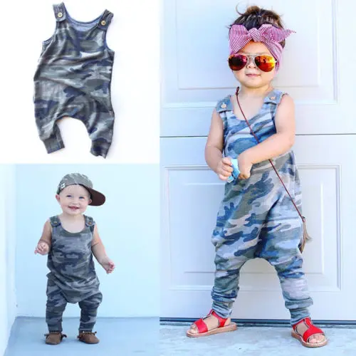 2018 новые летние камуфляжные шорты комбинезон для маленьких мальчиков и девочек
