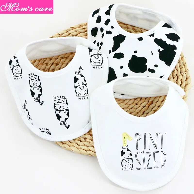 01cowbottle 3 шт./лот, детские нагрудники, бандана, хлопок, высокое качество, Babadores Para Bebe, слюнявчик для младенцев, полотенце для мальчиков и девочек KF1000 - Цвет: 01cowbottle