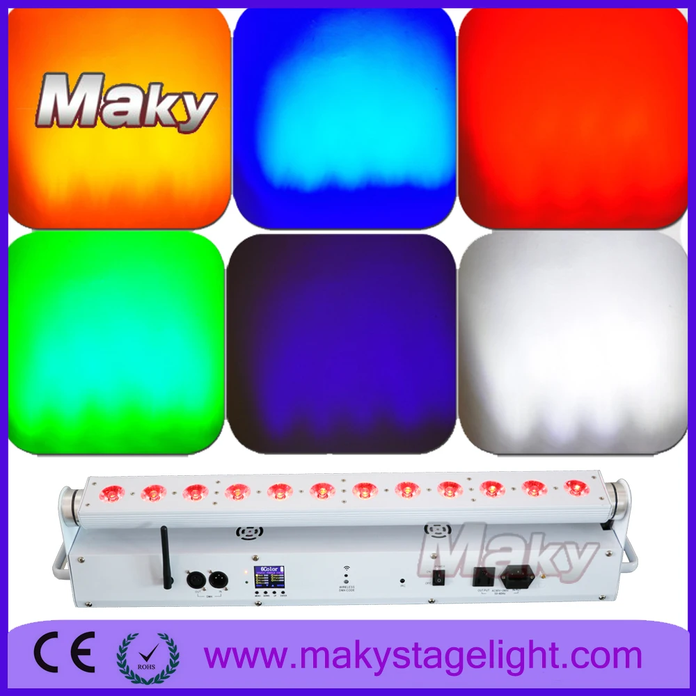 (5 фары с дорога случай) перезаряжаемые Батарея DMX Беспроводной Питание 12*18 Вт 6 в 1