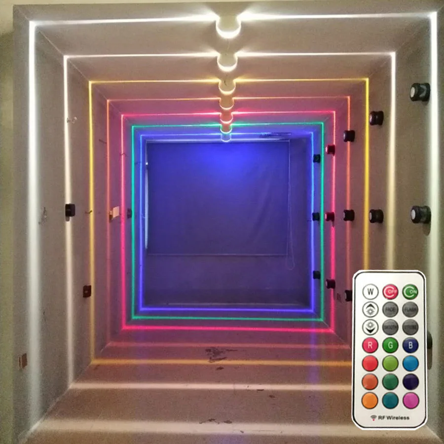 Светодиодный настенный RGB светильник Thrisdar лампа с дистанционным управлением для