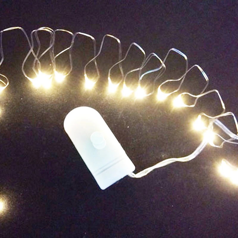 Гирлянда из медной проволоки 2 м 20 светодиодов с батарейками в комплекте | Дом и