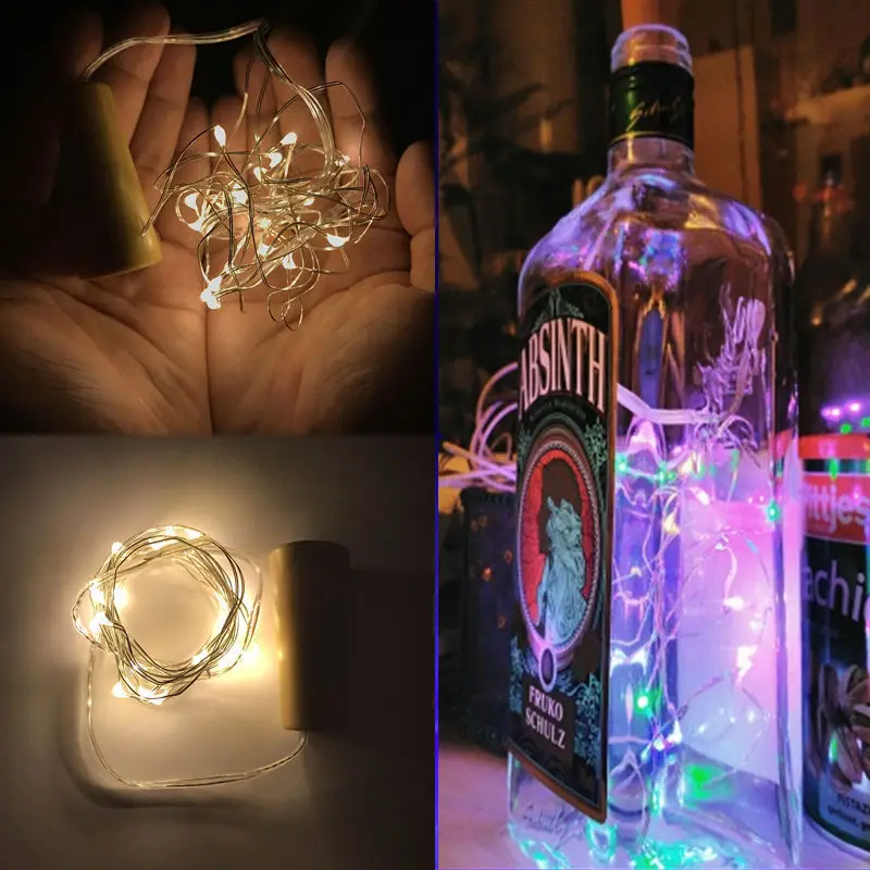 

2M LED Garland Copper Wire Corker String Fairy Lights for Glass Craft Bottle New Year Christmas/Valentines Wedding Decoration