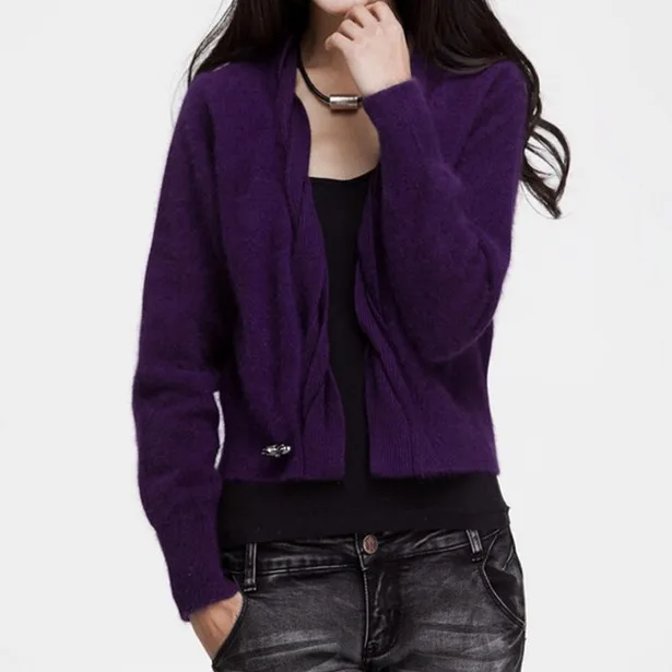 2016 Hitz норковый кашемировый кардиган короткая маленькая шаль свитер пальто