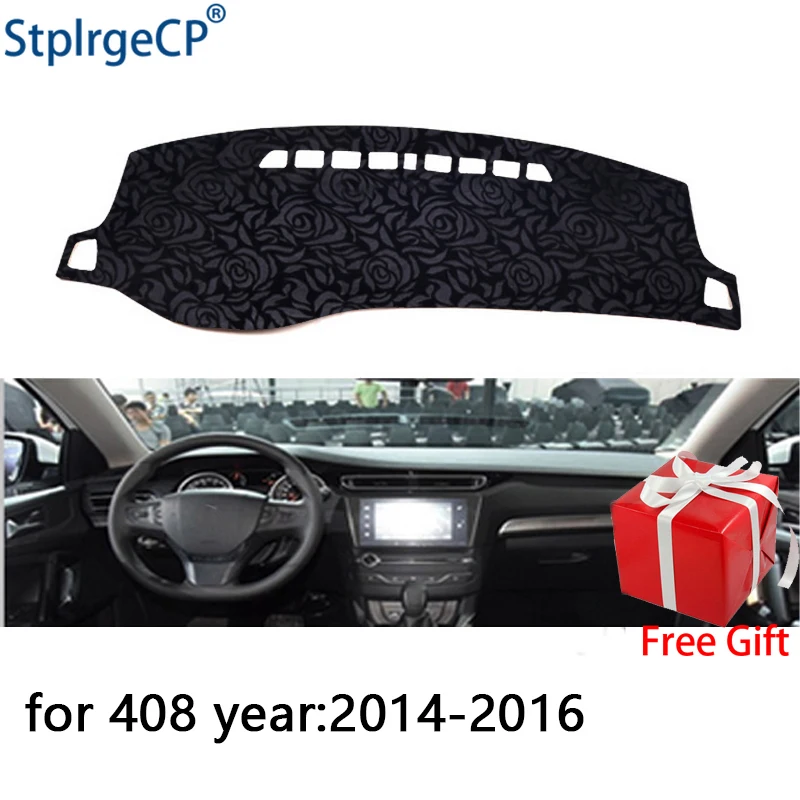 

Новейший нескользящий чехол для приборной панели автомобиля с рисунком розы, панель dashmat, антиуф-наклейка для автомобиля peugeot 408 2014-2019