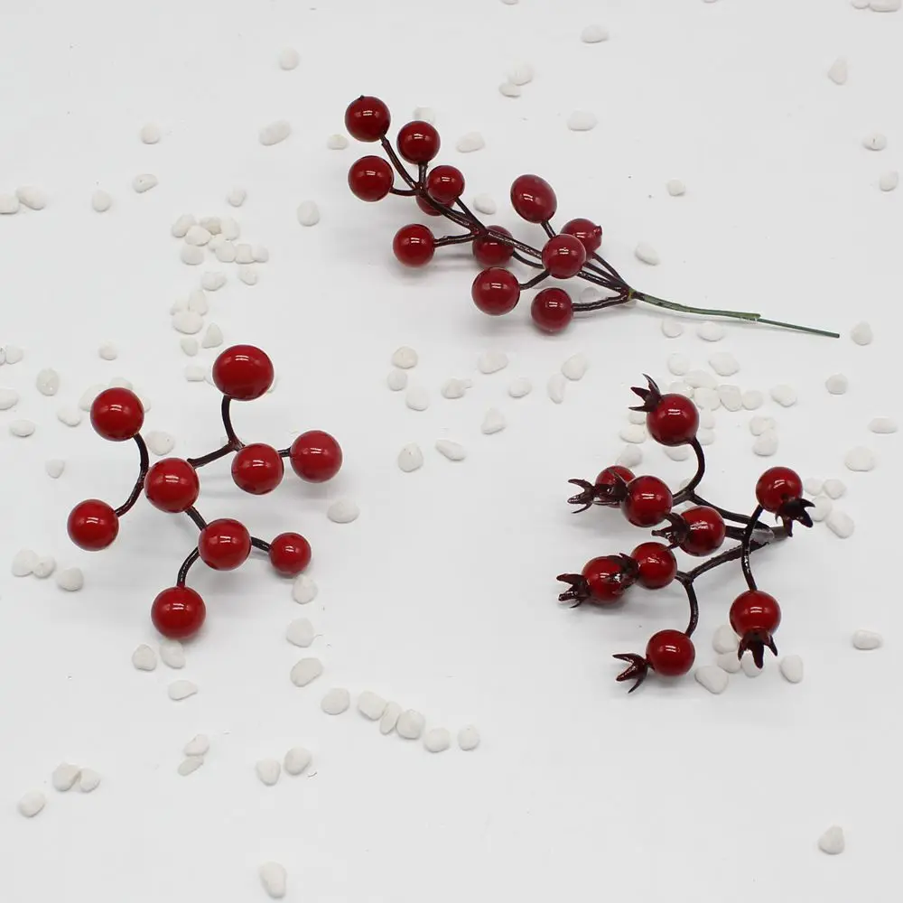 2 шт./лот искусственные маленькие ягоды красные Боярышники оптовая продажа