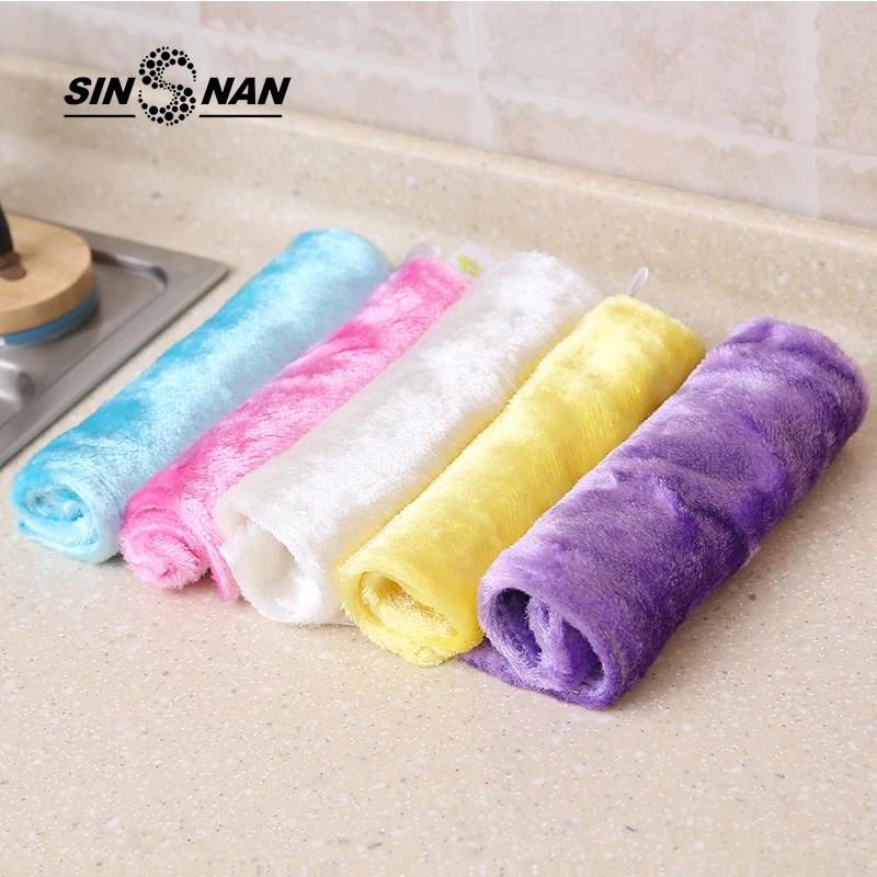 

SINSNAN Hot Super Absorbent Microfiber Non-stick Oil Mercerizing Wooden Fiber Kitchen Towel Dish Cloth Multi-function Bamboo Rag